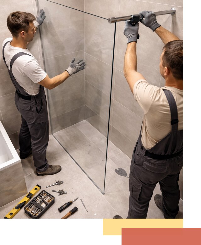 Стеклянные перегородки для душа в Алапаевске — изготовление и монтаж