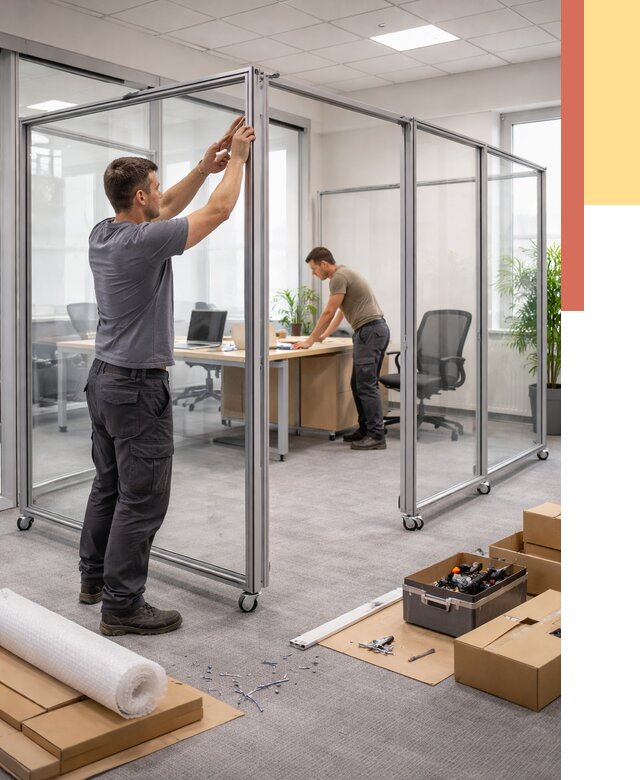 Мобильные офисные перегородки в Алапаевске от 13381 руб. — установка под ключ | ОТДЕЛОЧНИК-Лпв