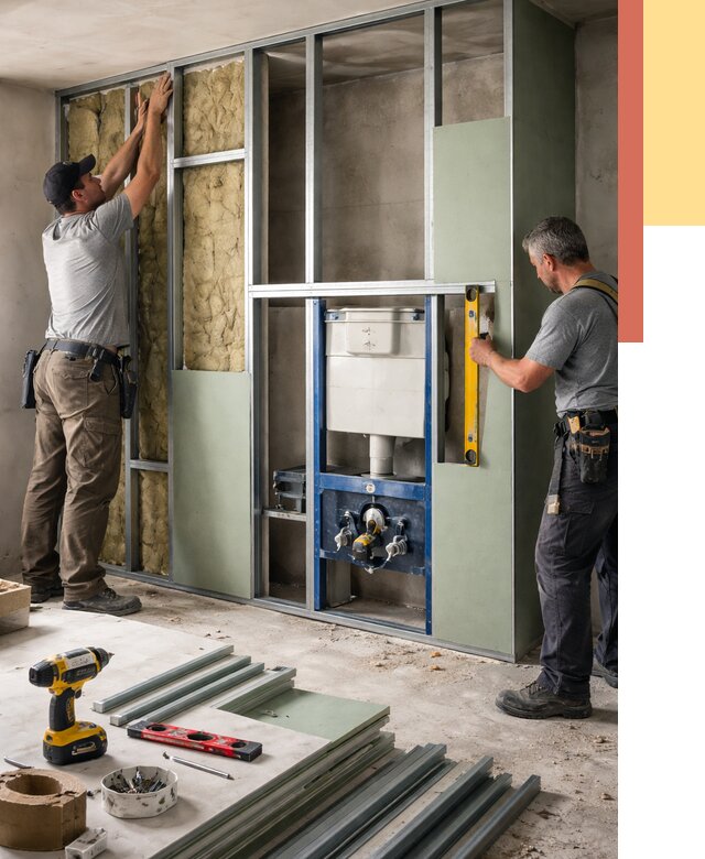 Установка сантехнических перегородок в Алапаевске от 9099 руб. | ОТДЕЛОЧНИК-Лпв