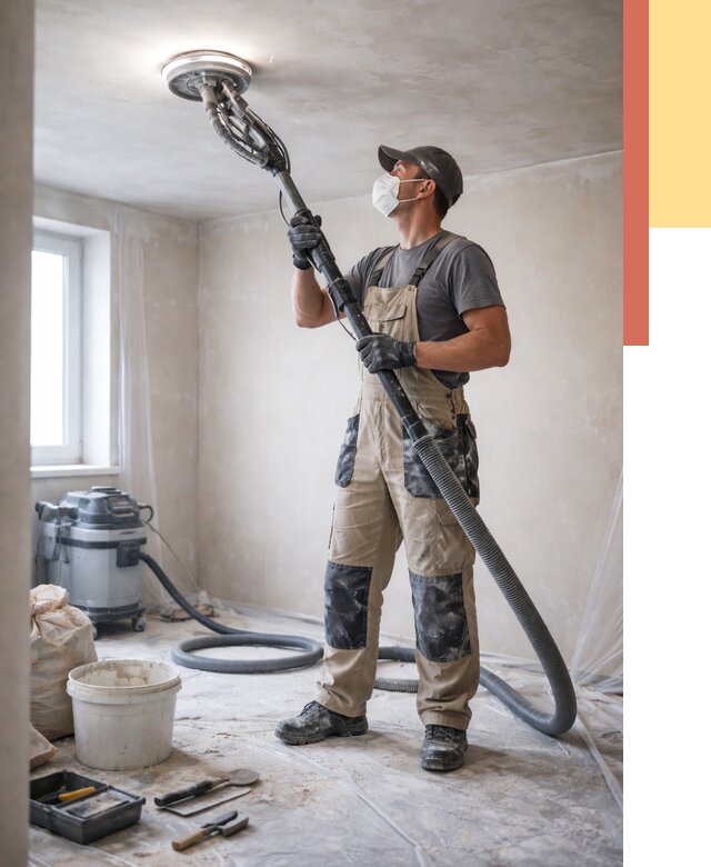 Шлифовка потолка в Алапаевске от 3747 руб. — услуги шлифования потолка | ОТДЕЛОЧНИК-Лпв