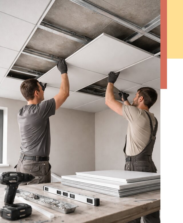 Монтаж кассетного потолка в Алапаевске от 4817 руб/м2 — установка и сборка | ОТДЕЛОЧНИК-Лпв