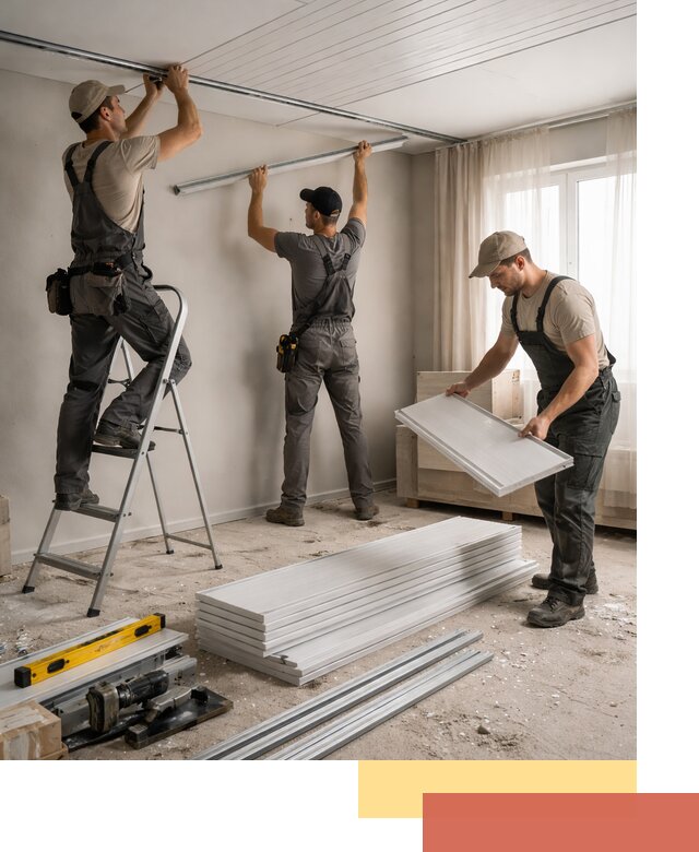 Монтаж потолка из ПВХ панелей в Алапаевске оперативно и качественно