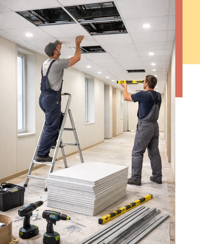 Ремонт потолка Армстронг в Алапаевске от 4817 руб. — быстро и недорого | ОТДЕЛОЧНИК-Лпв