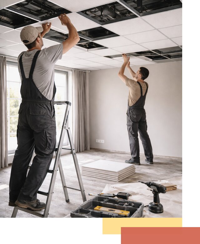 Замена плит подвесного потолка в Алапаевске быстро и качественно