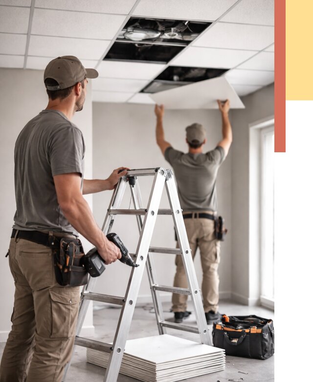 Обслуживание подвесного потолка в Алапаевске от 3747 руб. — быстро и недорого | ОТДЕЛОЧНИК-Лпв