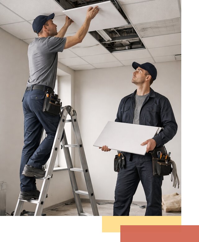 Обслуживание подвесного потолка в Алапаевске — ремонт и чистка