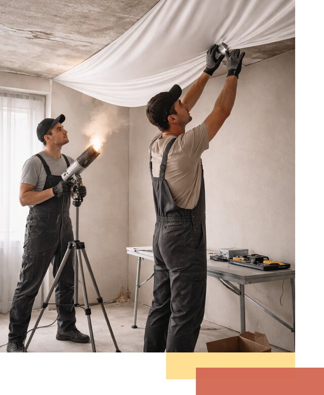 Установка натяжного потолка под ключ в Алапаевске