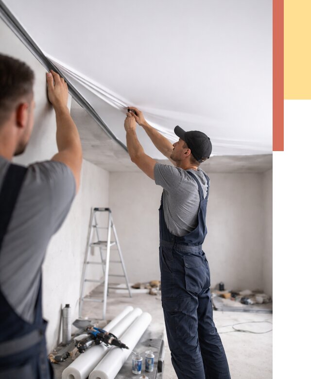 Монтаж матового натяжного потолка в Алапаевске от 4817 руб./м² — быстро и недорого | ОТДЕЛОЧНИК-Лпв