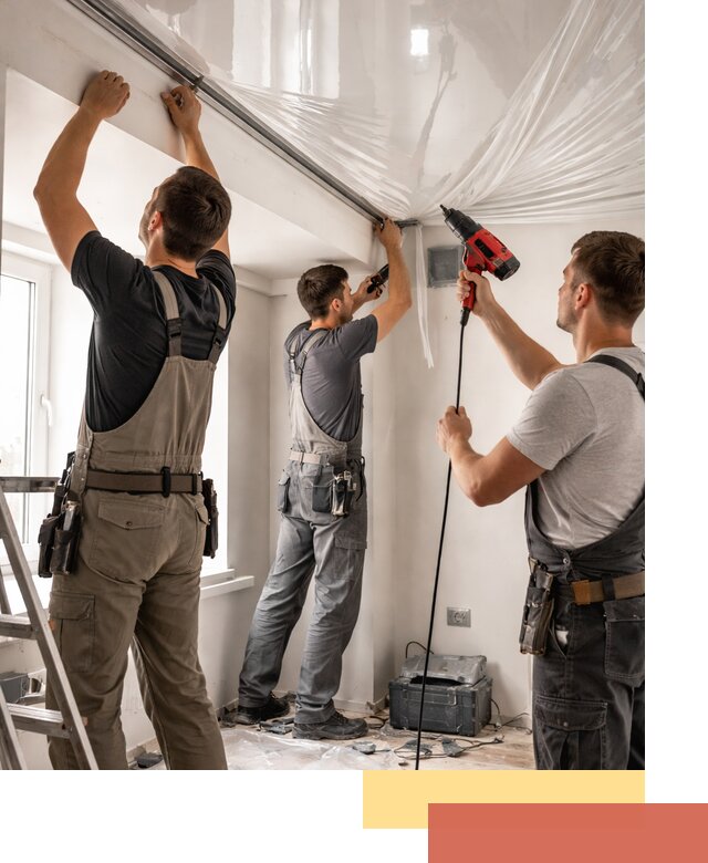 Монтаж глянцевого натяжного потолка в Алапаевске быстро и качественно