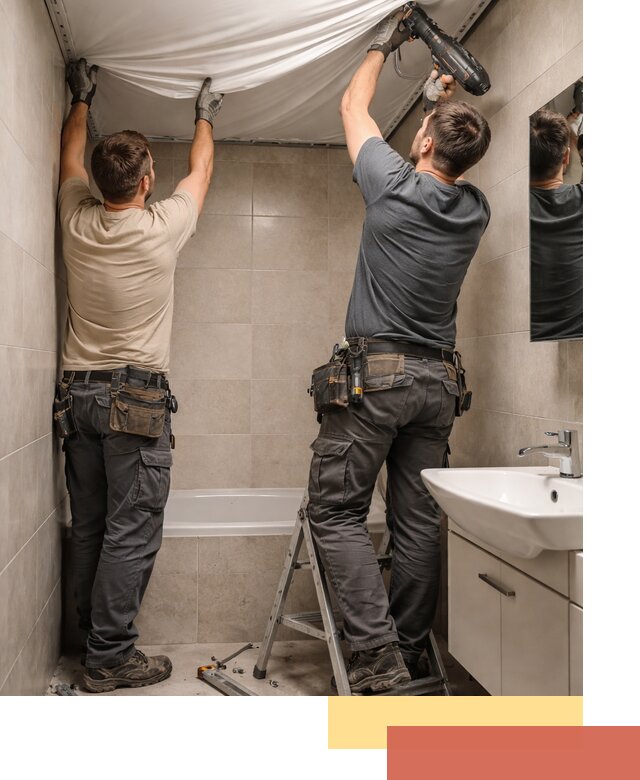 Монтаж натяжного потолка в ванной в Алапаевске быстро и качественно