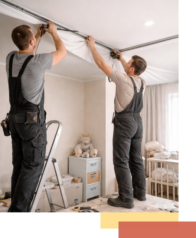 Монтаж натяжного потолка в детской комнате в Алапаевске