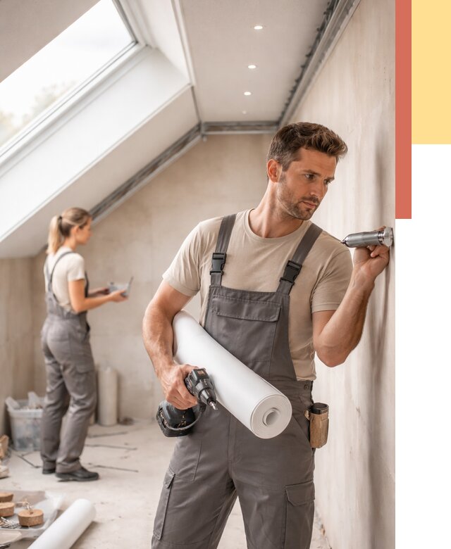 Монтаж натяжного потолка на мансарде в Алапаевске от 3747 руб. | ОТДЕЛОЧНИК-Лпв