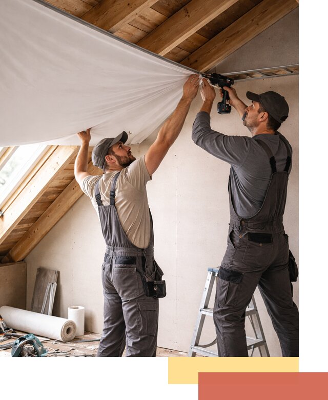 Монтаж натяжного потолка в мансарде в Алапаевске