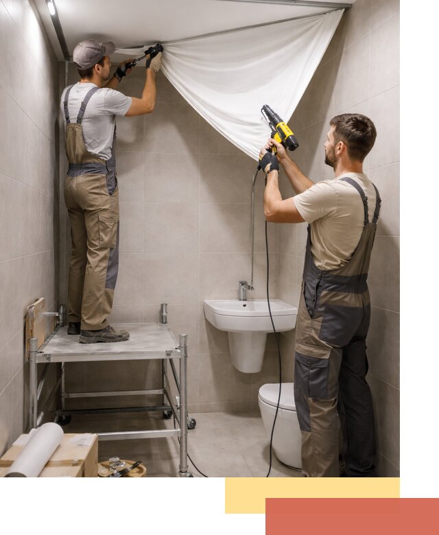 Монтаж натяжного потолка в санузле в Алапаевске