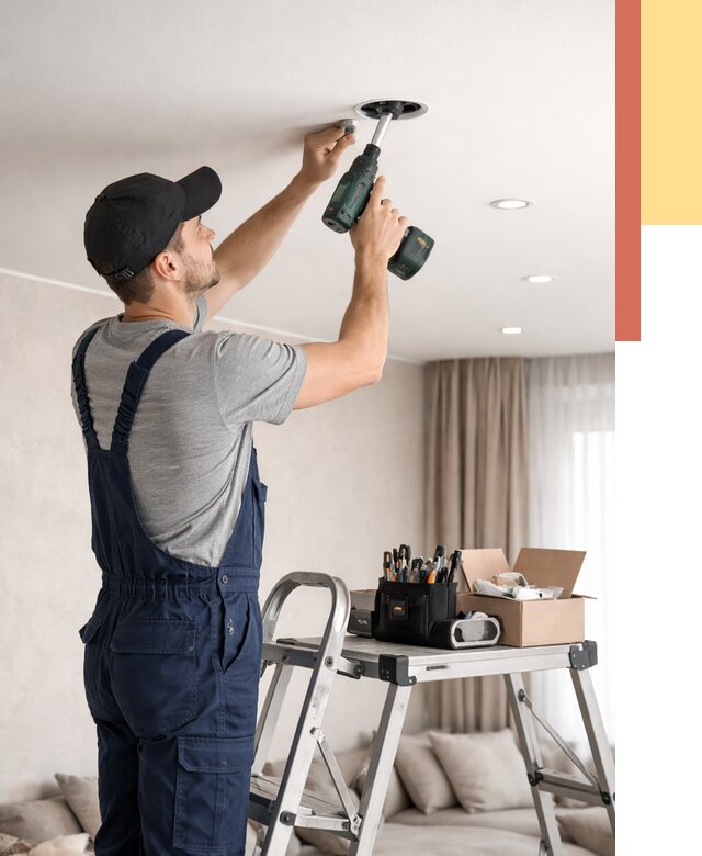 Установка и монтаж точечных светильников в натяжной потолок в Алапаевске от 1927 руб. | ОТДЕЛОЧНИК-Лпв