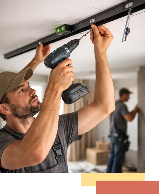 Установка трековых светильников в натяжной потолок в Алапаевске