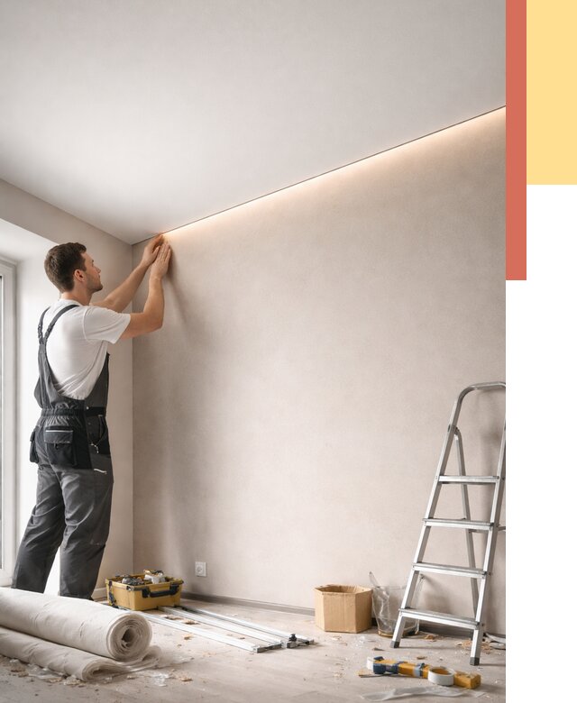 Теневые натяжные потолки в Алапаевске от 8778 руб. под ключ | ОТДЕЛОЧНИК-Лпв