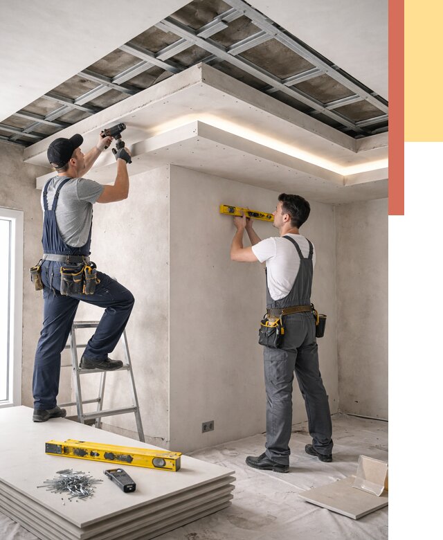 Двухуровневый потолок из гипсокартона в Алапаевске от 1552 руб. под ключ | ОТДЕЛОЧНИК-Лпв