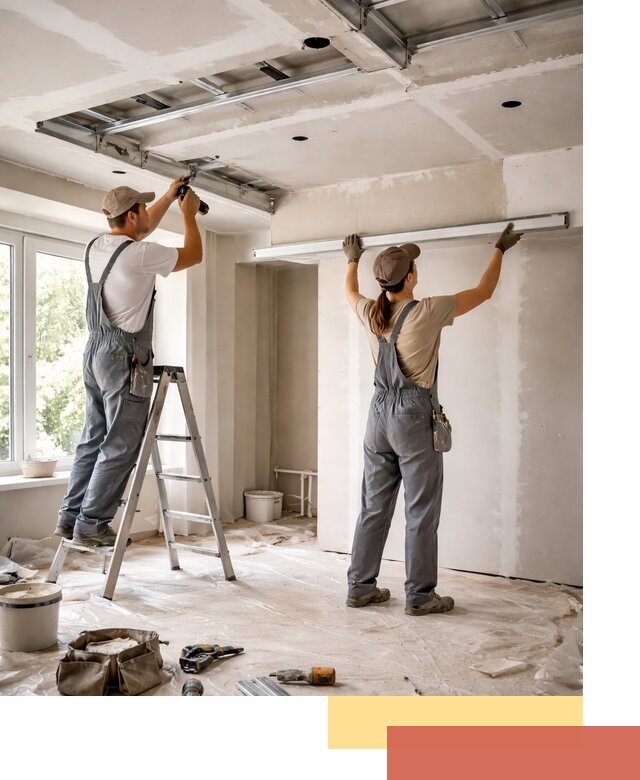 Монтаж многоуровневого потолка из гипсокартона в Алапаевске