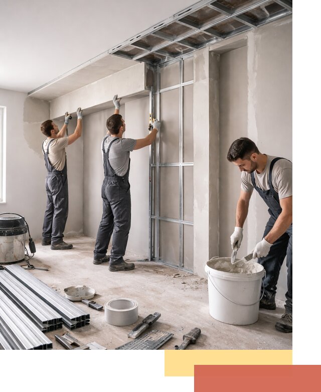 Монтаж потолка из гипсокартона с нишей в Алапаевске