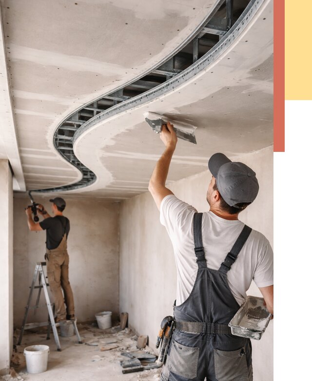 Криволинейный потолок из гипсокартона в Алапаевске от 2248 руб./м2 | ОТДЕЛОЧНИК-Лпв