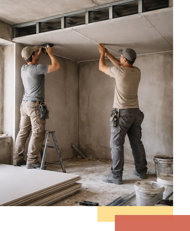 Короб из гипсокартона на потолке под ключ в Алапаевске