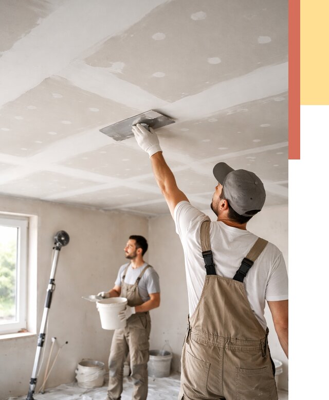 Шпаклевка потолка из гипсокартона в Алапаевске от 3426 руб./м2 — услуги под ключ | ОТДЕЛОЧНИК-Лпв