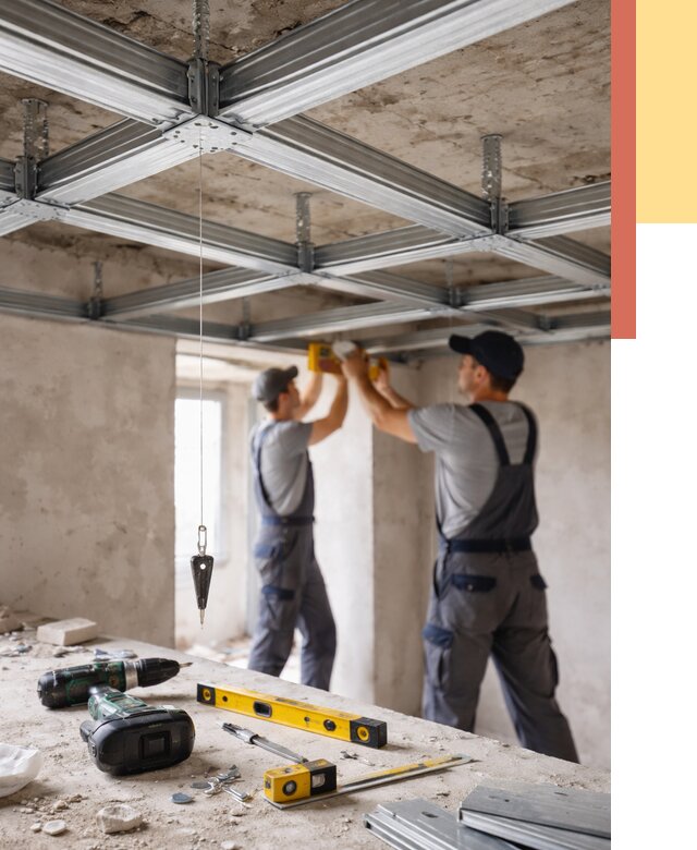 Монтаж каркаса потолка из профиля в Алапаевске от 4817 руб. — услуги ОТДЕЛОЧНИК-Лпв