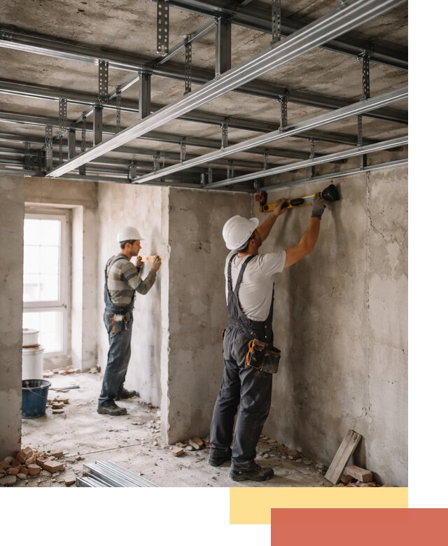 Монтаж каркаса потолка из профильного профиля в Алапаевске