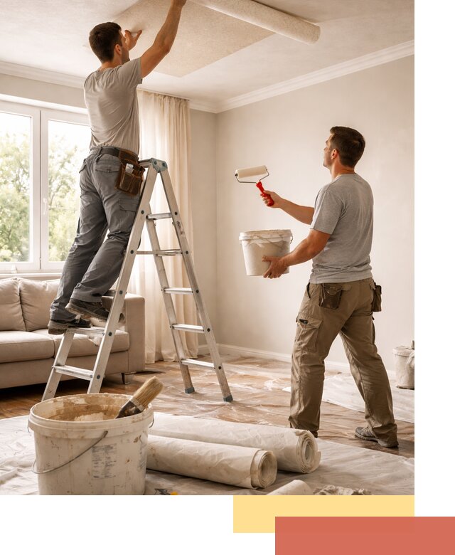 Поклейка обоев на потолок в Алапаевске — качественно и быстро