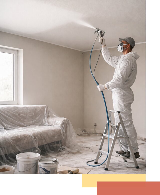 Покраска потолка краскопультом в Алапаевске быстро и качественно