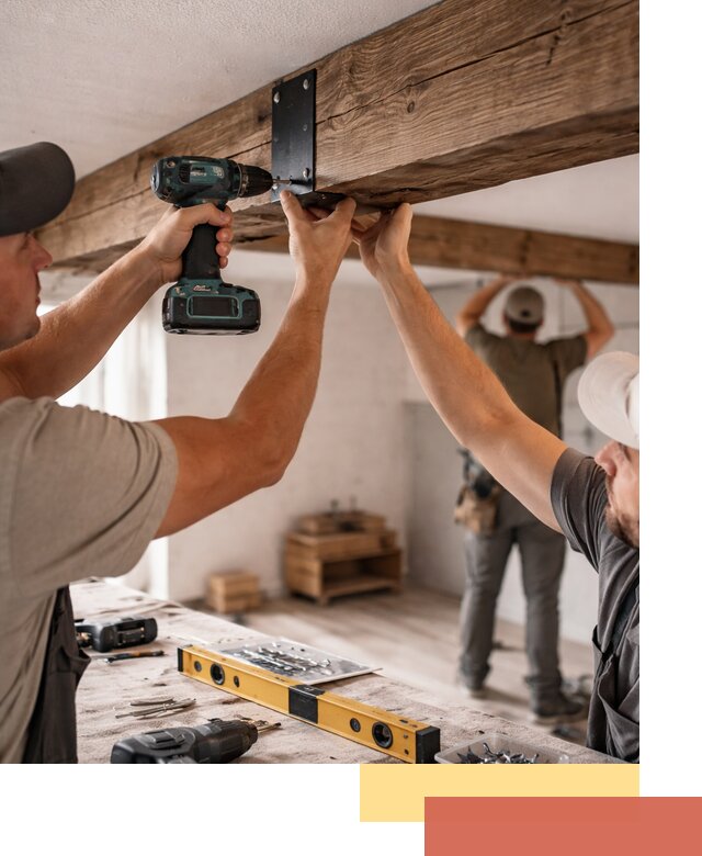 Монтаж декоративных потолочных балок в Алапаевске