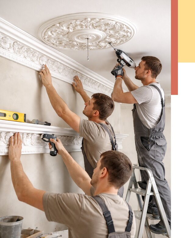 Монтаж лепнины на потолок в Алапаевске от 3426 руб. быстро и недорого | ОТДЕЛОЧНИК-Лпв